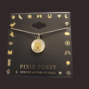 Pixie Posey "M" Intial Necklace